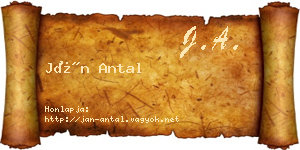 Ján Antal névjegykártya