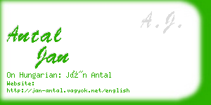 antal jan business card